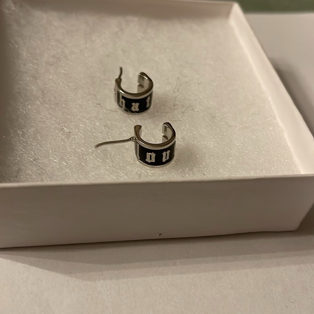 Alexander McQueen Silver and Black Earrings